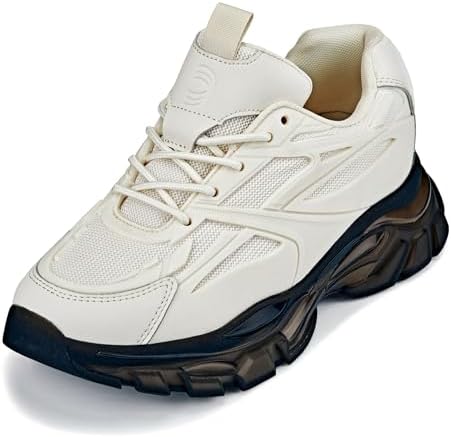 Beige/Translucent Onyx Sole Chunky Sole Lace-up Sporty Sneakers