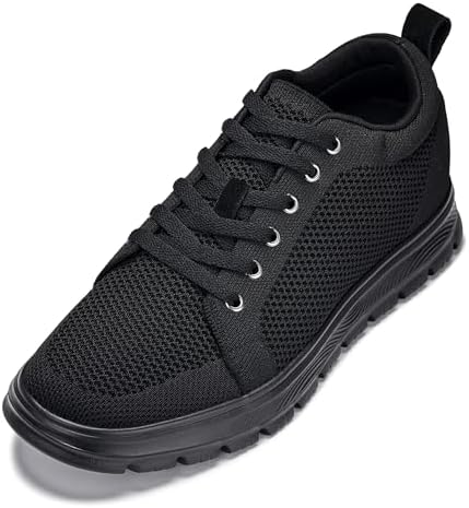 Black/Black Sole Light-Weight Lace-up Knitted Casual Sporty Sneakers