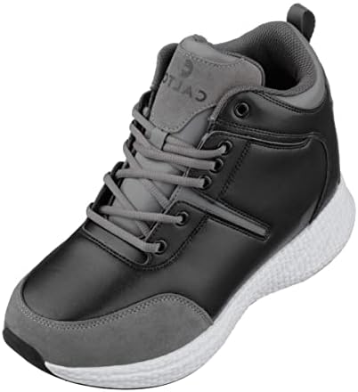 Black/Grey Lace-up High-Top Fashion Sneakers