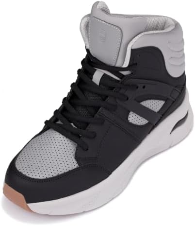 Black/Grey Sole Fashion High-Top Height-Boosting Sneakers 3.2 Inch Lift