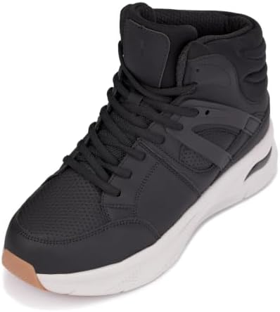 Black/Grey Sole Fashion High-Top Height-Boosting Sneakers