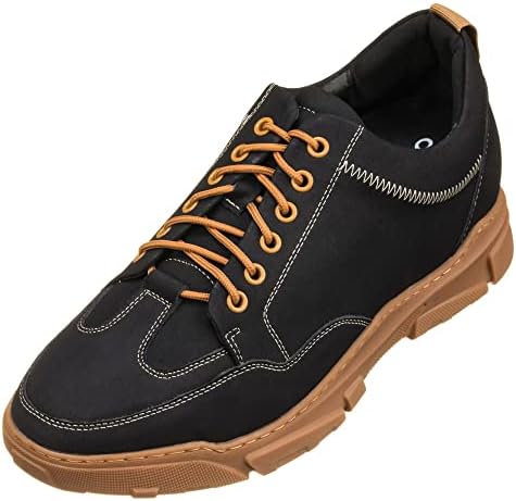 Black Leather Lace-up Hiking Style Boots