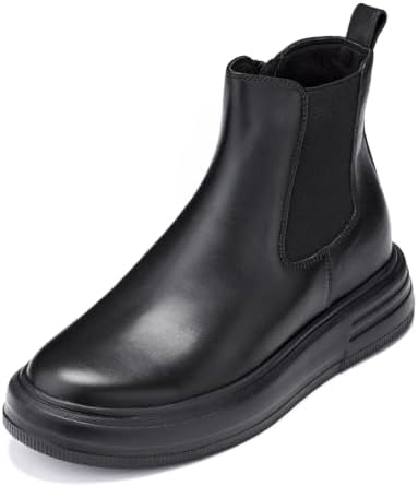 Black Lightweight Smooth Nappa Leather Chelsea Zipper Boots