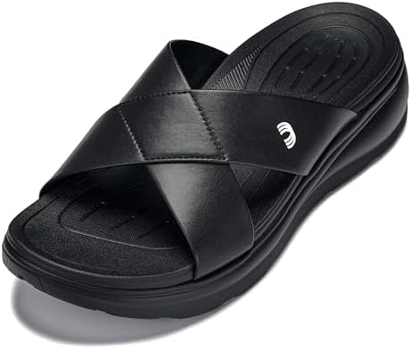 Black/Matte Black Ultra Light-weight Slip-on Comfort Sandals