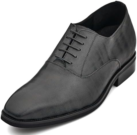 Black Micro-Perforated Leather Lace-up Formal Dress Oxfords