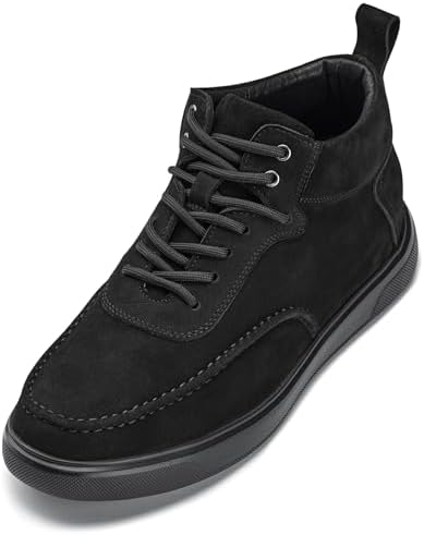 Black Nubuck Suede Leather Sneaker-Boots