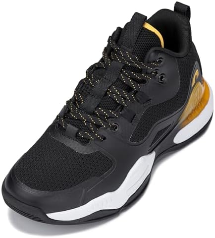 Black/Orange Basketball High-Top Sporty Sneakers
