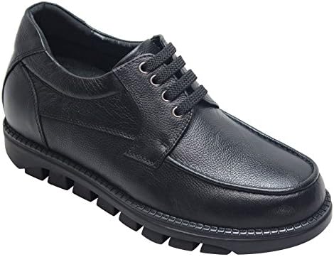 Black Pebble Grain Leather Lace-up Casual Shoes