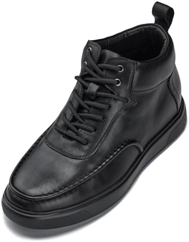 Black Pebble Grain Leather Sneaker-Boots