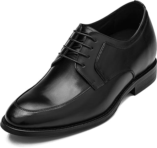 Black Premium Leather Lace-up Round-Toe Formal Derby Oxfords
