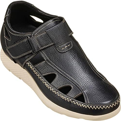 Black Premium Leather Lightweight Fisherman Sandals