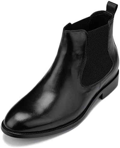 Black Premium Leather Slip-on Chelsea Boots