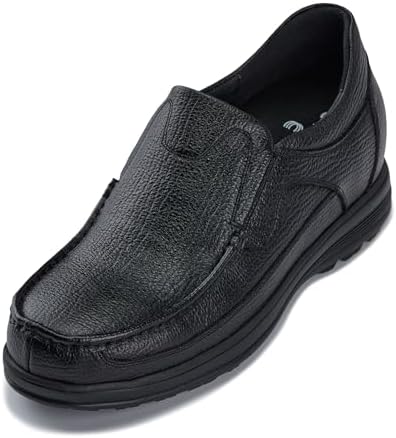 Black Premium Leather Slip-on Lightweight Casual Loafers