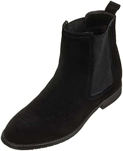 Black Suede Leather Slip-on Chelsea Boots