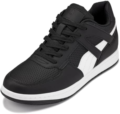 Black/White Leather Lightweight Fashion Sneakers