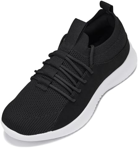 Black/White Sole Ultra Lightweight Sporty Sneakers