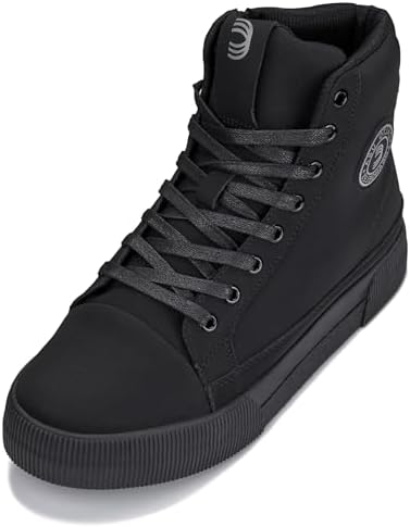 Black Zip-up Cap Toe High Top Sneaker Boots