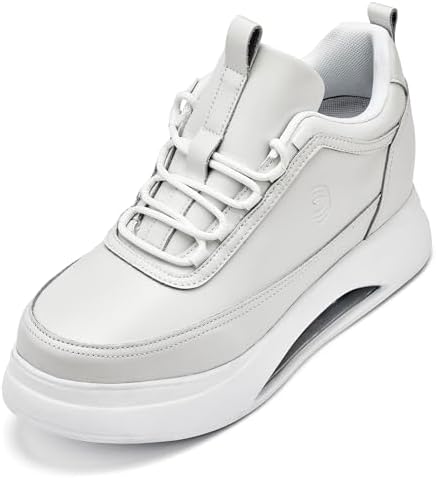 Bone/White Sole Chunky Elevated Platform Sneakers