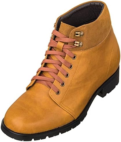 Brown Leather Round-Toe Lace-up Ankle Boots
