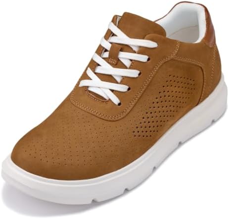 Brown Lightweight Lace-up Nubuck Sporty Sneakers