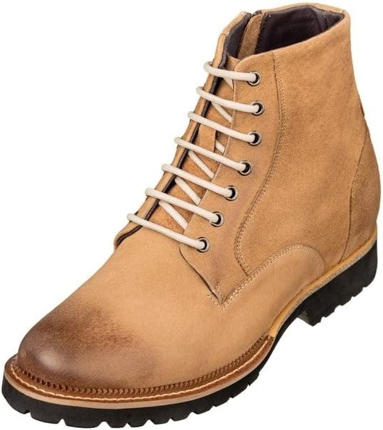Brown Nubuck Leather Lace-up/Zip-up Casual Boots