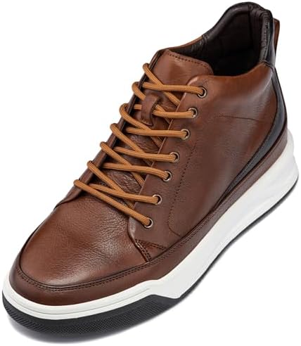 Brown Premium Leather Lace-up Ankle Top Sneaker Boots