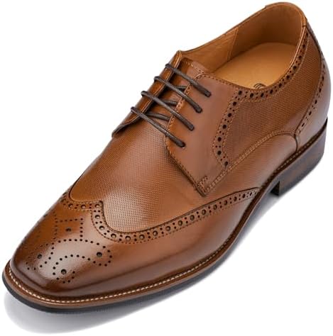 Brown Premium Leather Wing-tip Lace-up Formal Oxfords