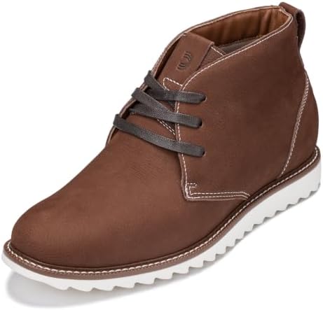 Brown/White Sole Nubuck Leather Lace-up Chukka Boots