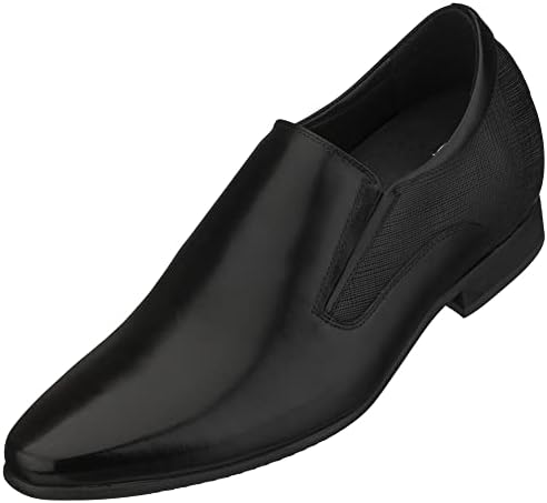 CALTO Men's Invisible Height Increasing Elevator Shoes - Black