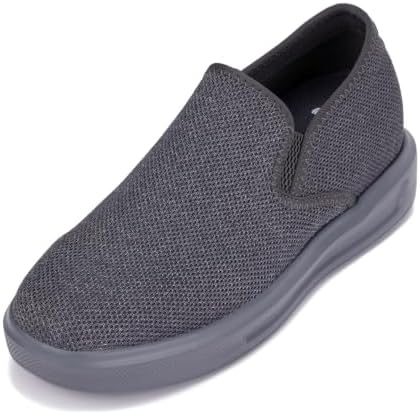 Charcoal/Grey Sole Fashion Lightweight Slip-on Sporty Sneakers