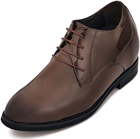 Coffee Brown Patent Leather Lace-up Formal Dress Oxfords