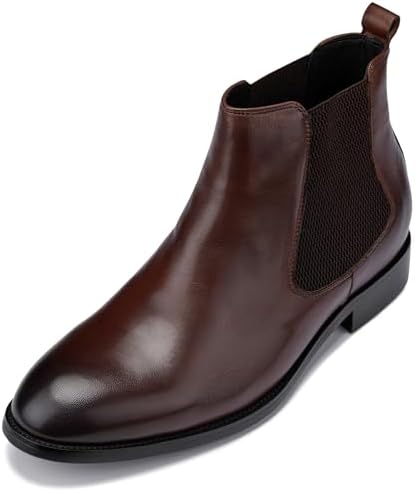 Coffee Brown Premium Leather Slip-on Chelsea Boots