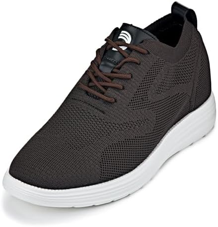 Coffee Brown Ultra Light-Weight Lace-up Knitted Sporty Walker