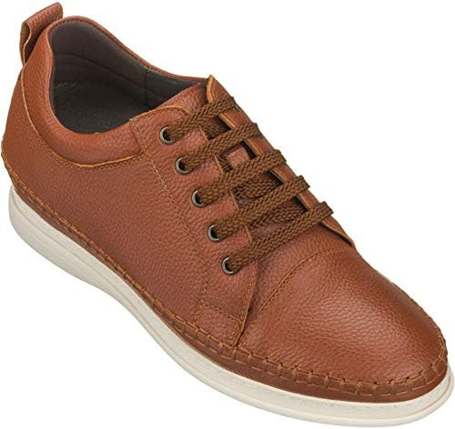 Dark Brown Leather Lace-up Casual Fashion Sneakers