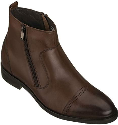 Dark Brown Premium Leather Lightweight Zipper Boots