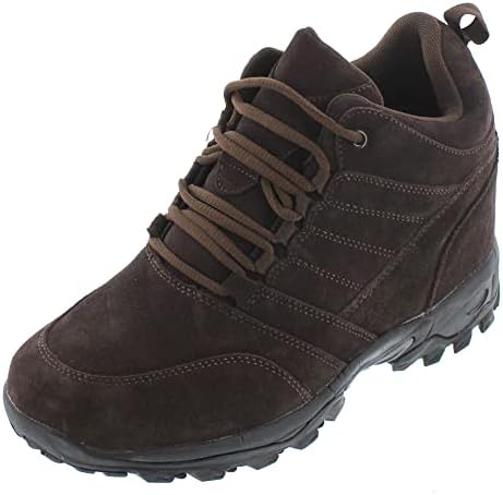 Dark Brown Suede Lace-up Hiking Boots