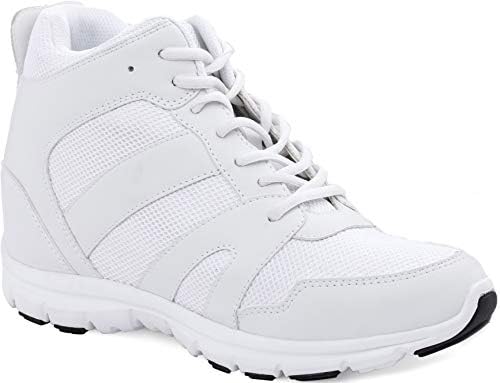 Glacier White Leather/Mesh Lace-up Sporty Trainers