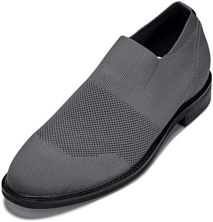 Grey Ultra Light-Weight Slip-on Knitted Business Dressy Casual Shoes