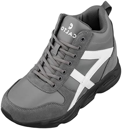 Grey/White Lace-up High-Top Hiking Style Sneaker Boots