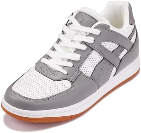 Grey/White Leather Lightweight Fashion Sneakers