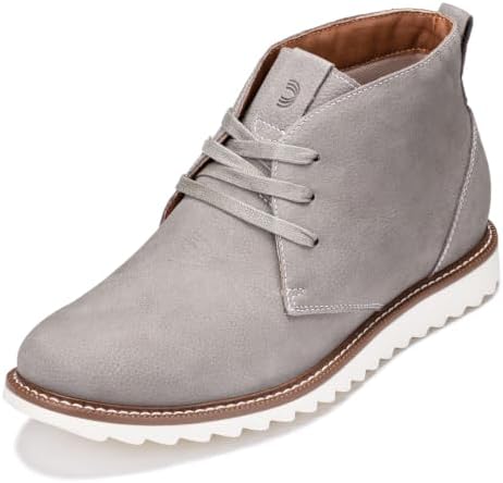 Grey/White Sole Nubuck Leather Lace-up Chukka Boots