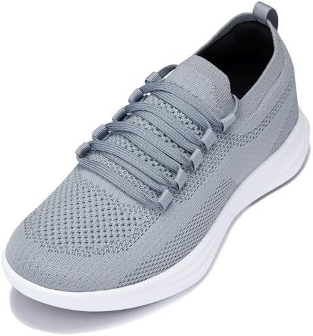 Grey/White Sole Super Lightweight Knitted Sporty Sneakers