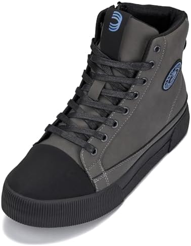 Grey Zip-up Cap Toe High Top Sneaker Boots