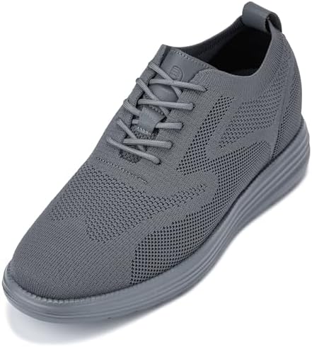 Iron/Dark Grey Sole Ultra Light-Weight Lace-up Knitted Casual Sneakers