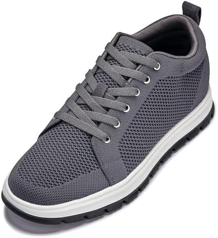 Iron Grey/White & Black Sole Light-Weight Lace-up Knitted Casual