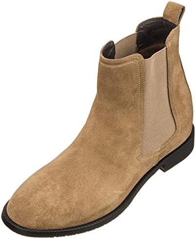 Khaki Brown Suede Leather Slip-on Chelsea Boots