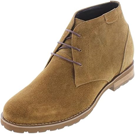Khaki Tan Nubuck Leather Lace-up High-top Chukka Style Dress Boots