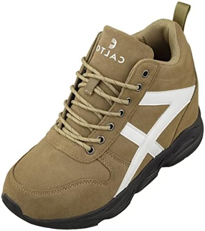 Khaki/White Lace-up High-Top Hiking Style Sneaker Boots