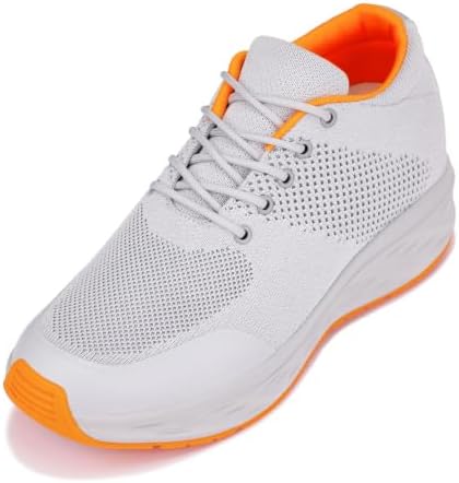 Light Grey/Orange Fashion Lightweight Sporty Sneakers