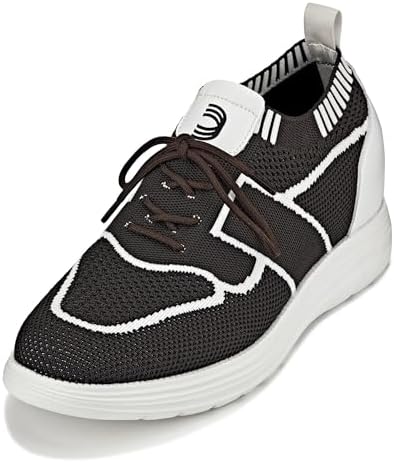 Mocha Brown/White Ultra Light-Weight Lace-up Knitted Sporty Sneaker